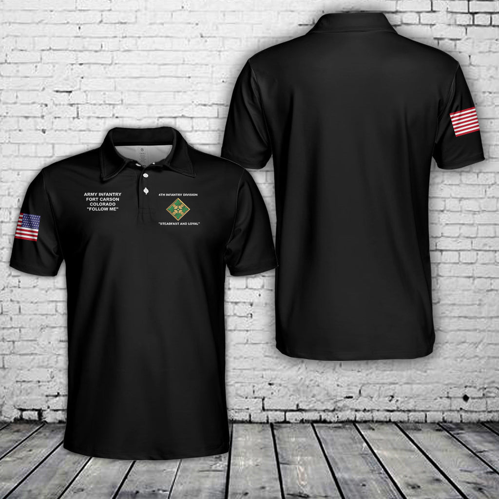 US Army 4th Infantry Division Fort Carson-Colorado Follow Me Polo Shirt