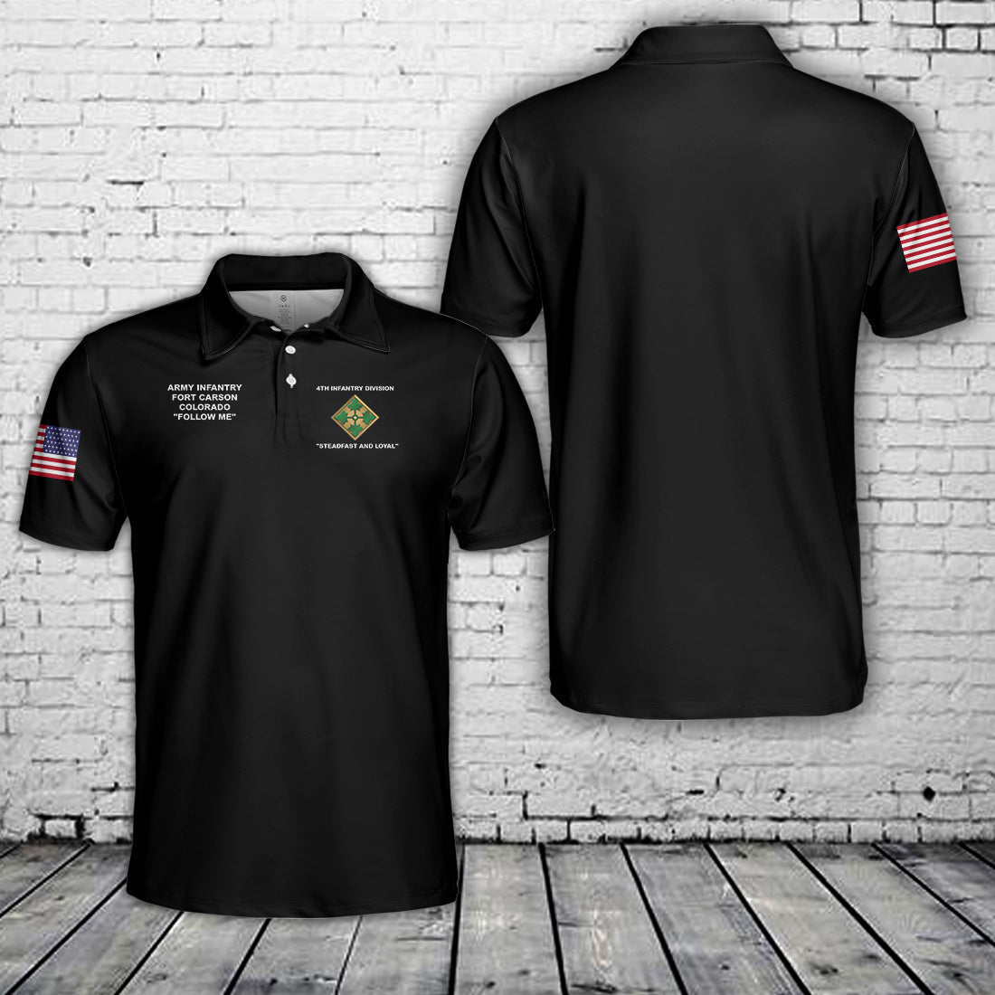 US Army 4th Infantry Division Fort Carson-Colorado Follow Me Polo Shirt