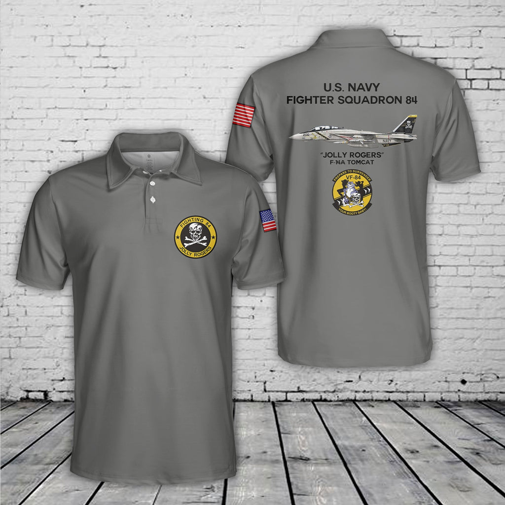 US Navy F-14A Tomcat Of VF-84 "Jolly Rogers" Polo Shirt