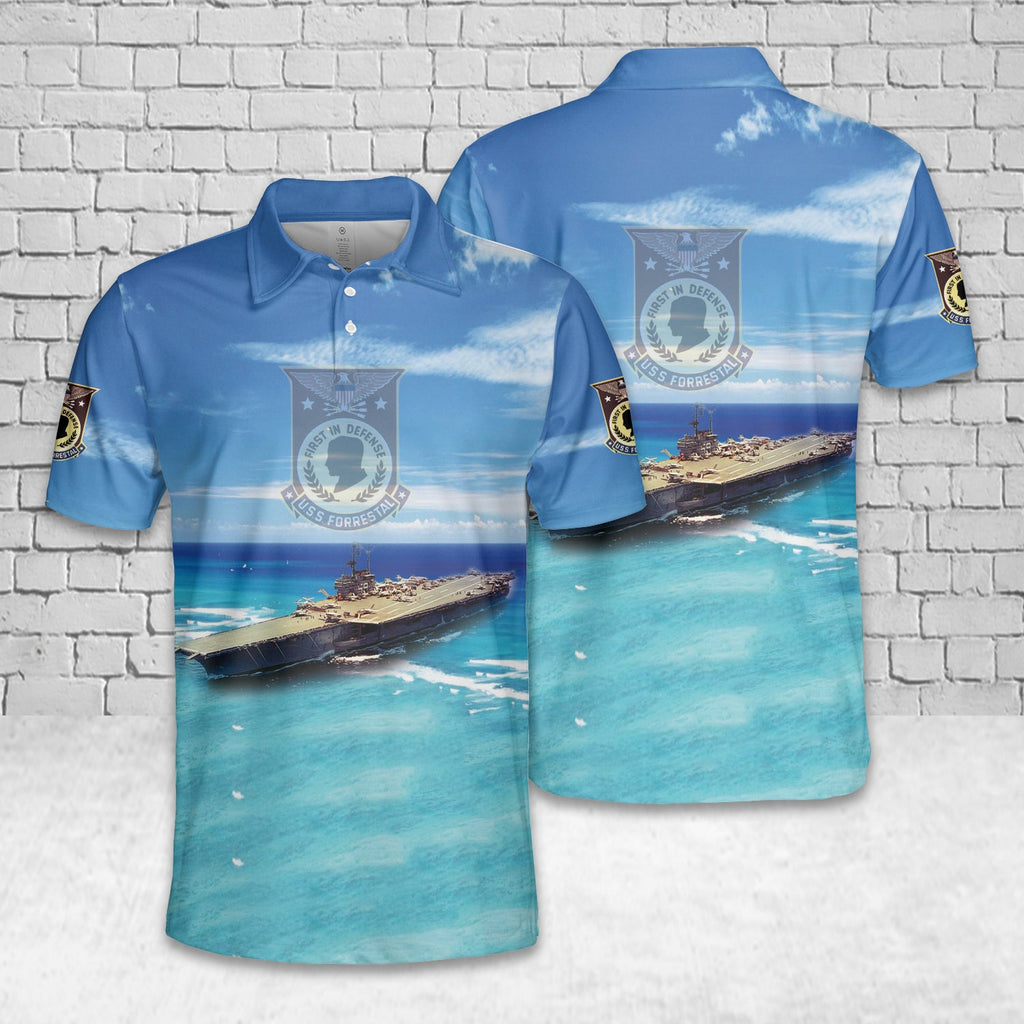 US Navy USS Forrestal (CVA-59) Polo Shirt