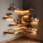 Rustic Floating Corner Shelf For Home Styling CFSHCH013