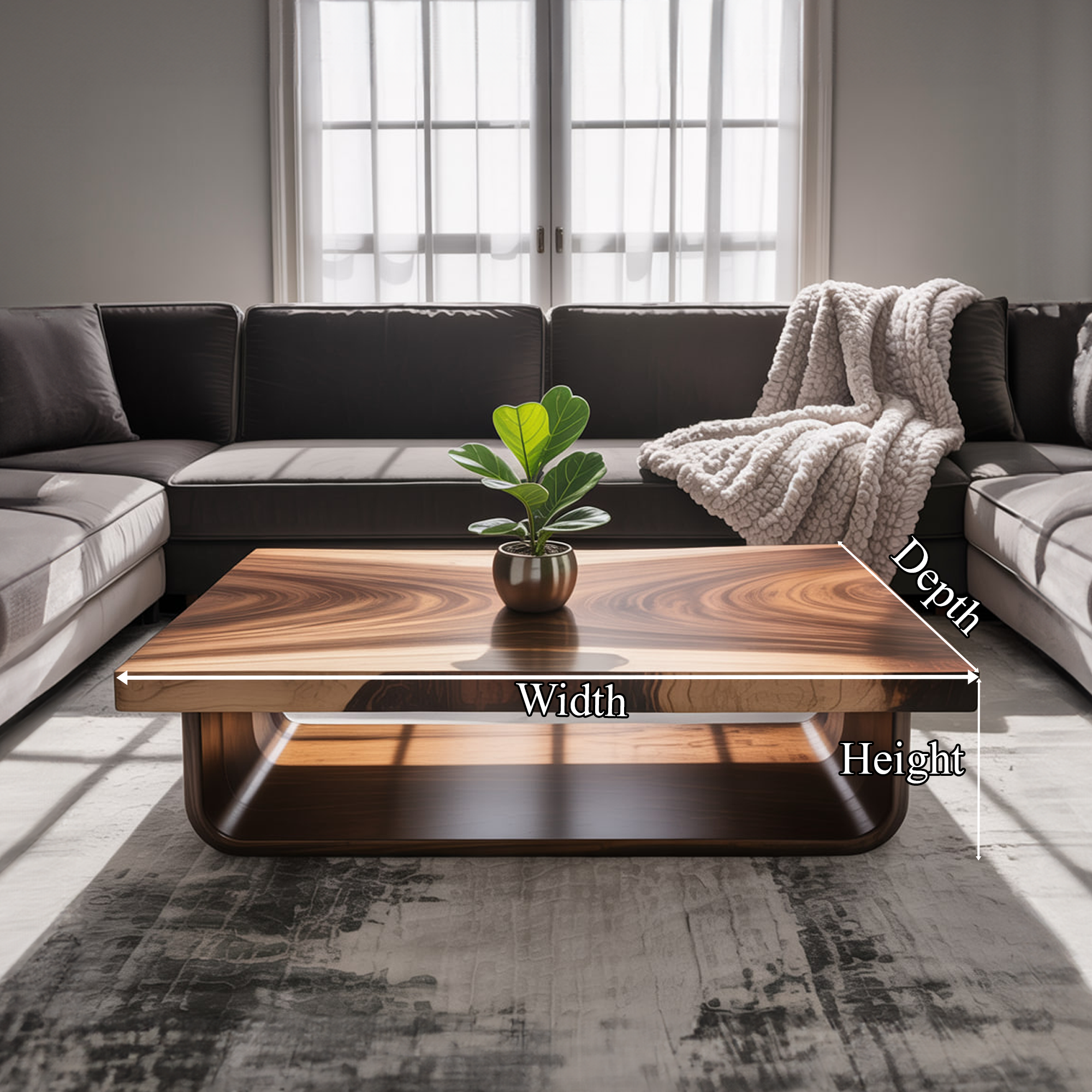 Mid Century Flow Form Coffee Table Living Room CTHCH021