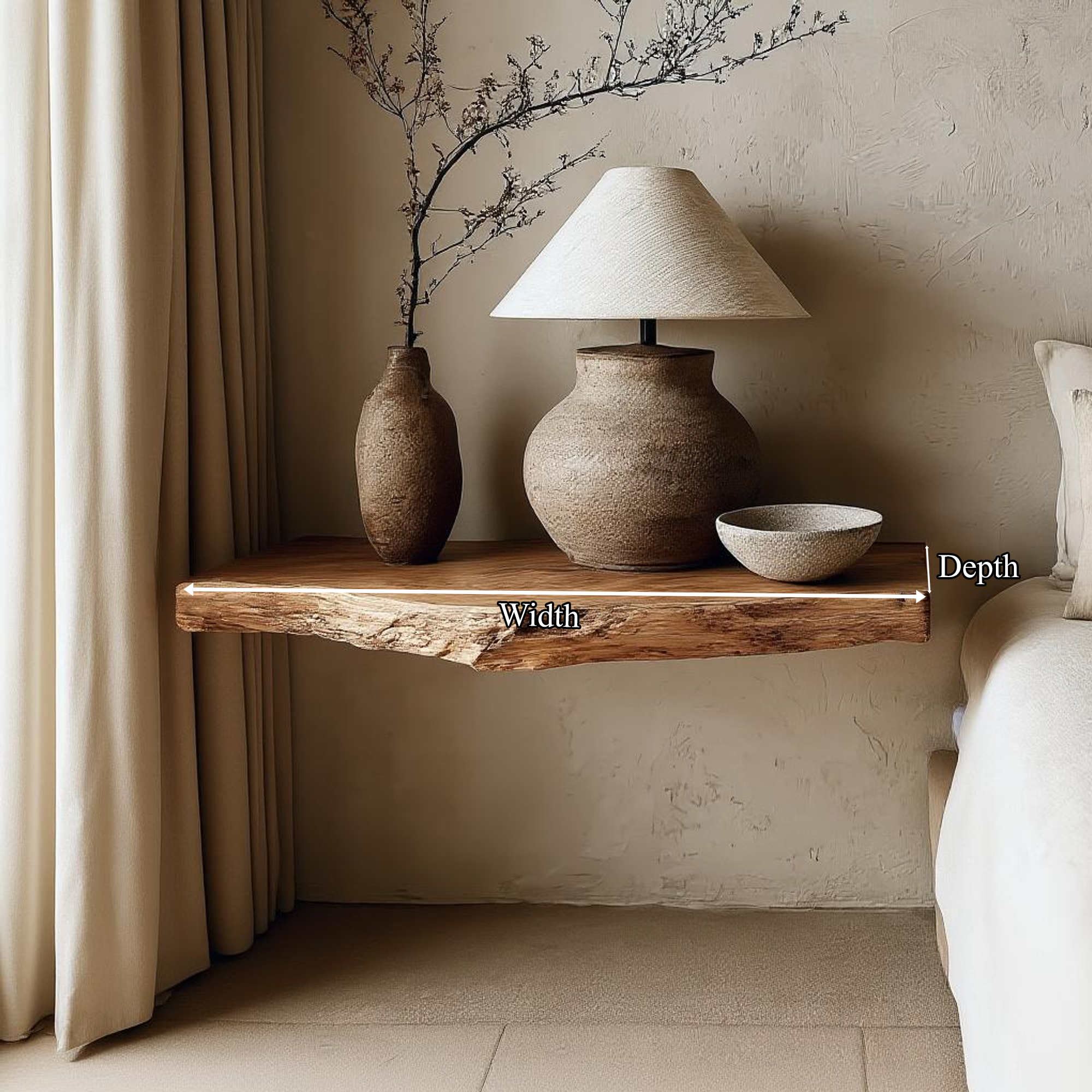Rustic Floating Nightstand Bedroom WFSHCH019