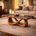 Sculptural Loop Solid Wood Coffee Table Warm Modern Living Room Interior CTHCH019