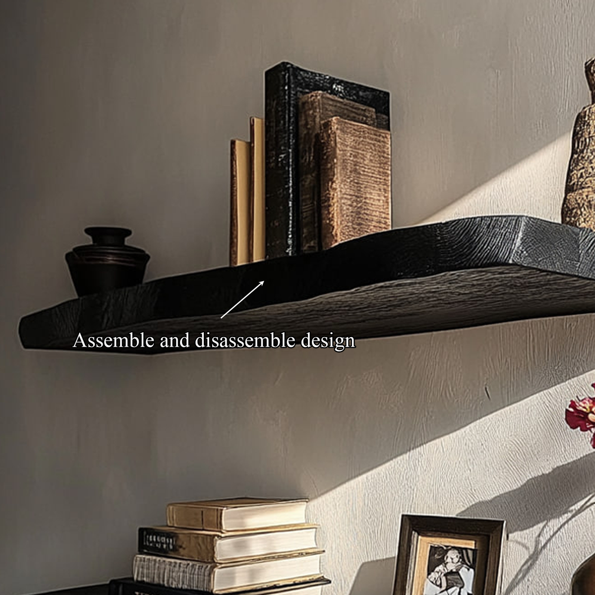 Rustic Modern Live Edge Shelf Living Room Or Bedroom WFSHCH024