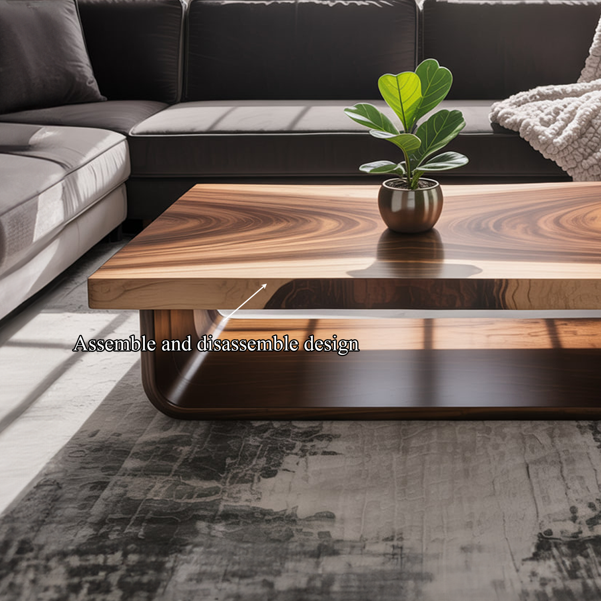 Mid Century Flow Form Coffee Table Living Room CTHCH021