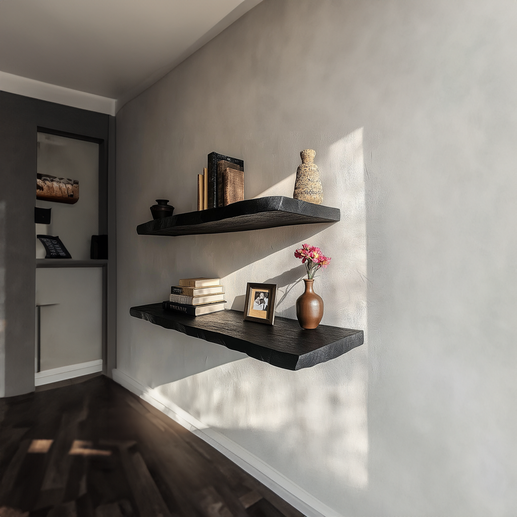Rustic Modern Live Edge Shelf Living Room Or Bedroom WFSHCH024