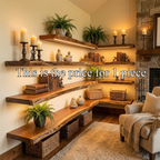 Modern Farmhouse Living Room Floating Wall Shelves Solid Wood WFSHCH021