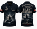 Custom Name Royal Canadian Navy Silent Sentinels Polo Shirt - Submarine Veteran Gift