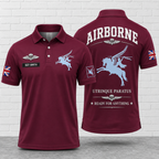 British Airborne Heritage Pegasus Polo Shirt Custom Name Utrinque Paratus
