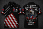 82nd Airborne Screaming Eagle Polo Shirt - All American Ready Honour Country