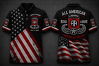 82nd Airborne Elite Polo Shirt - All American Airborne All The Way