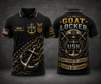 Custom Name The Goat Locker US Navy Chief Polo Shirt