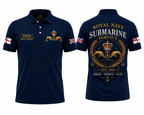 Custom Name Royal Navy Submarine Service Veteran Polo Shirt