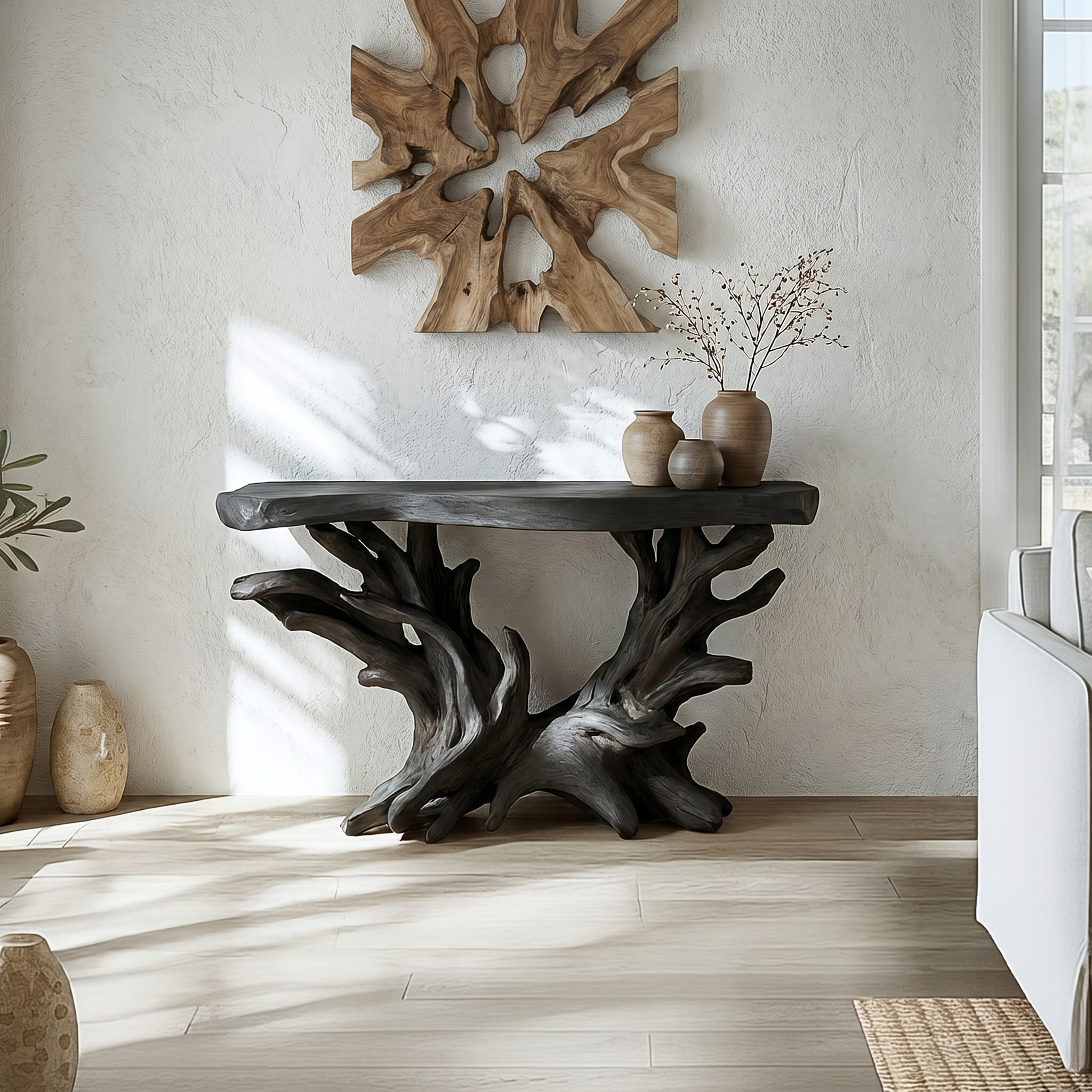 Coastal Rustic Organic Console Table Living Room And Bedroom CTHCH-023