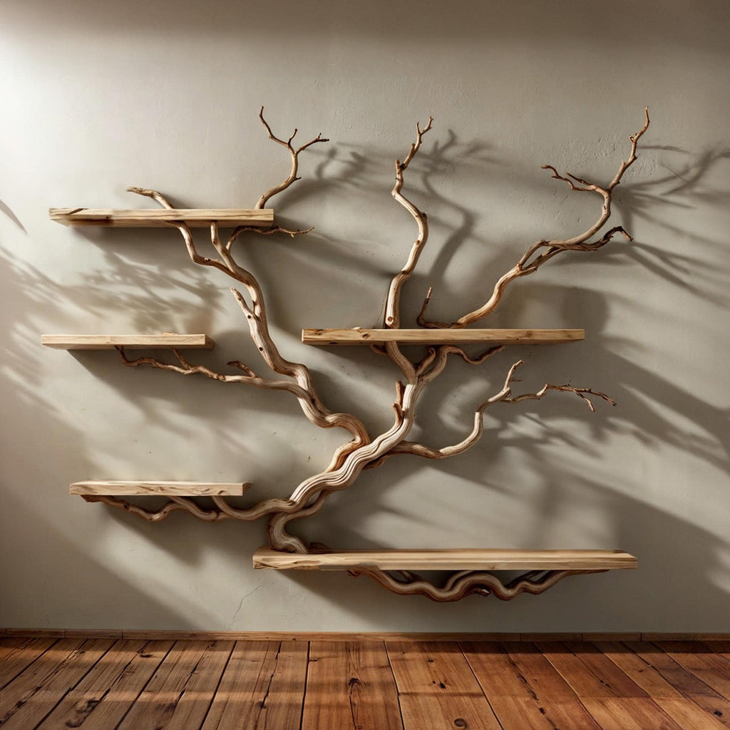 Tree Bookshelf Floating Shelves Driftwood Branch