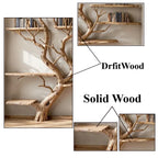 Tree Bookshelf Wall Mount Solid Wood Bookcase