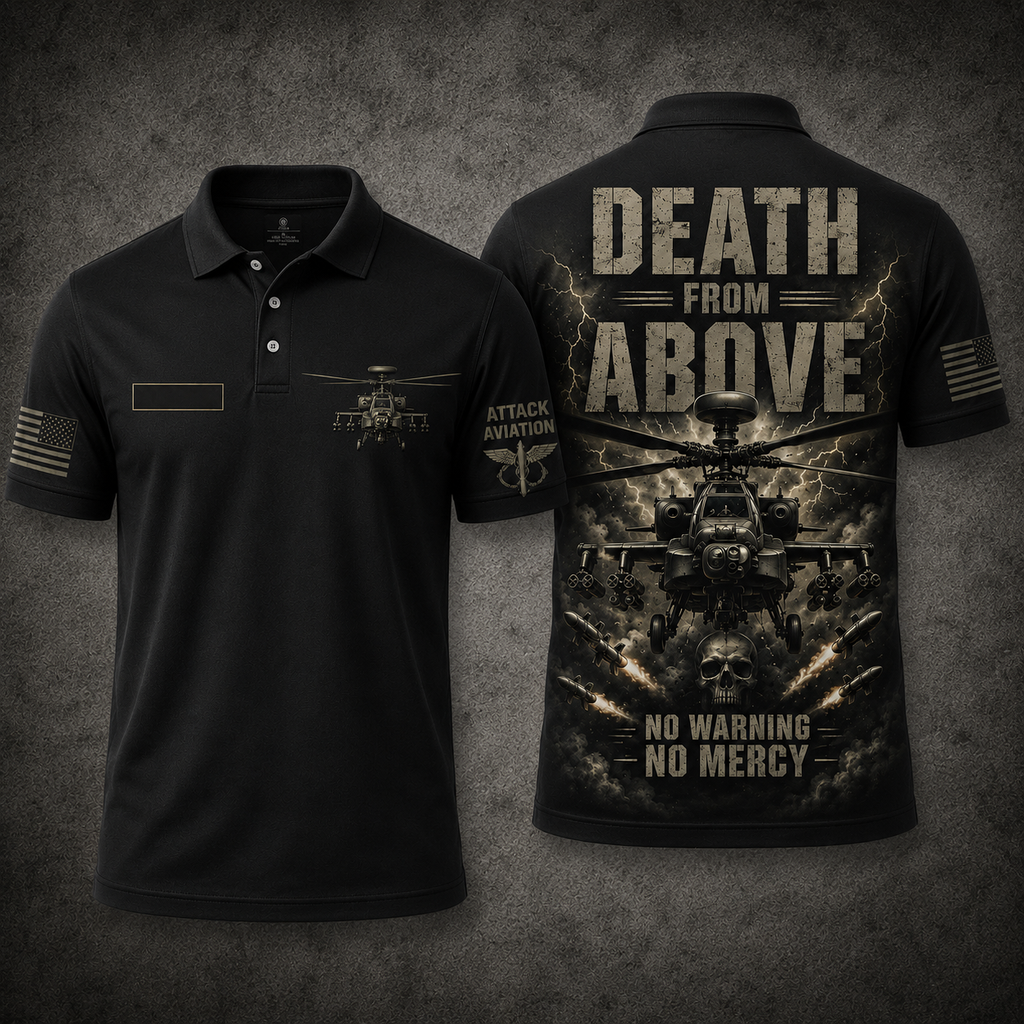 AH-64 Apache Air Assault Hunt Them Before They Hunt You Polo Shirt