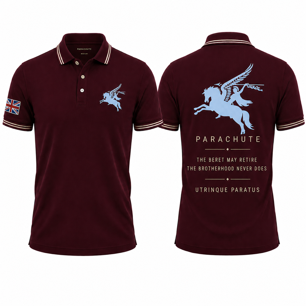 British Parachute Regiment Pegasus Polo Shirt - The Beret May Retire, The Brotherhood Never Does