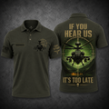 AH-64 Apache If You Hear Us It's Too Late Air Assault Polo Shirt