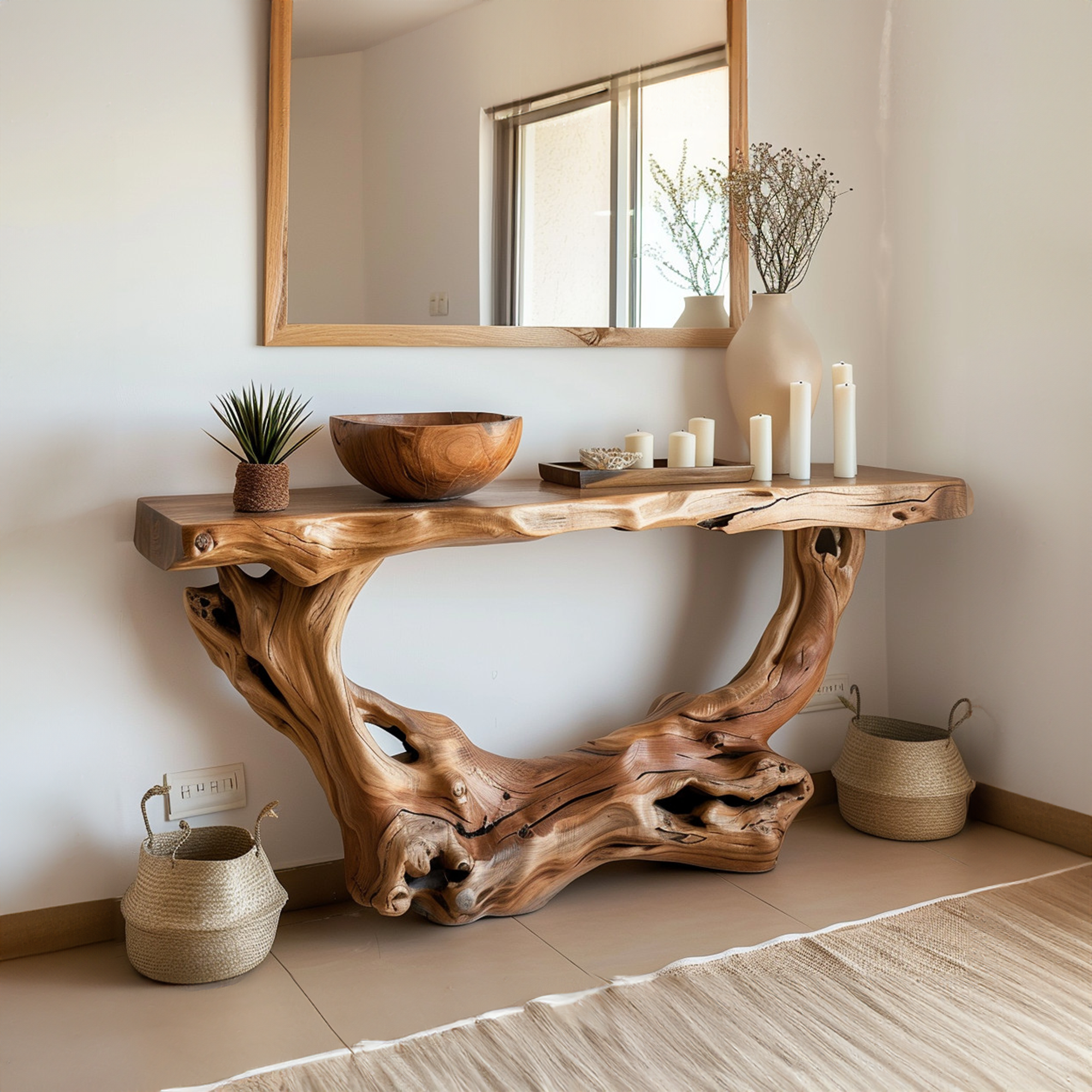 Narrow Console Table Solid Wood CTHCH-018
