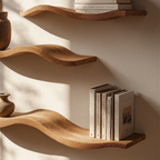 Wavy Wood Floating Shelves Living Room Farmhouse Live Edge Shelf WFSHCH017
