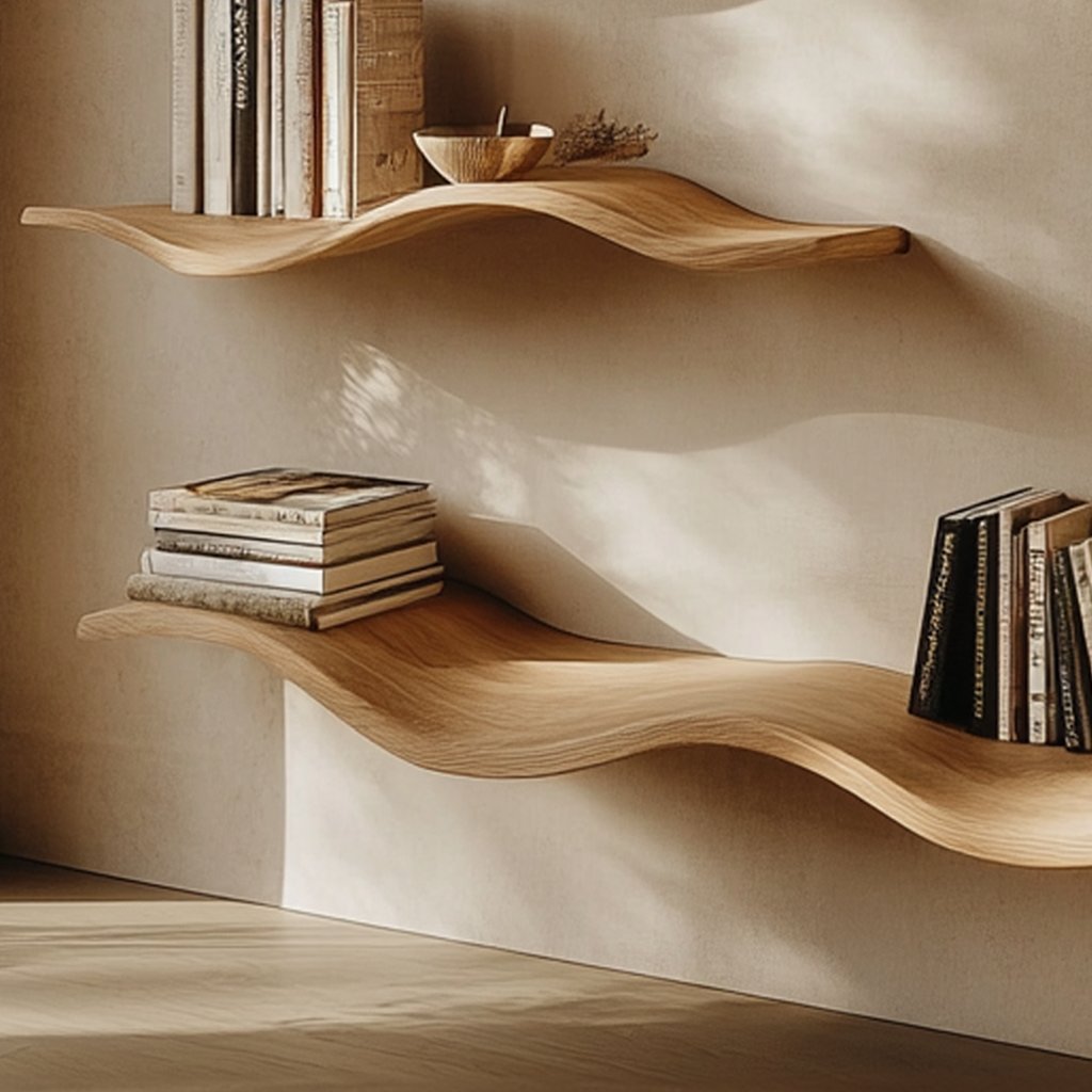 Custom Wood Floating Shelves Living Room New Year Home Decor WFSHCH003