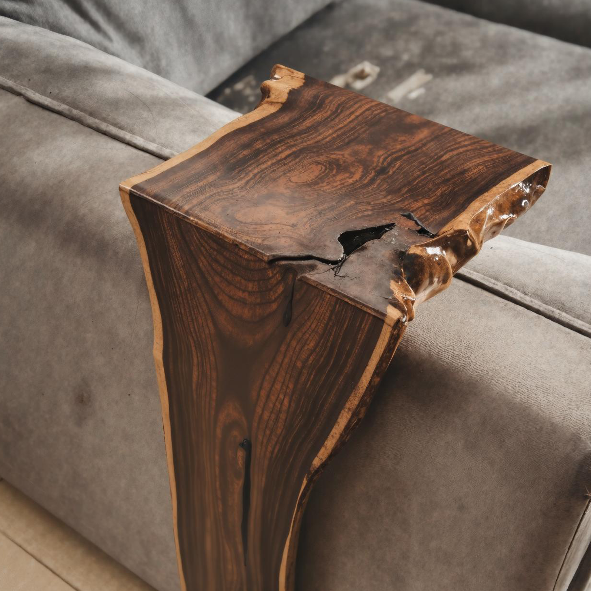 Rustic Farmhouse Sofa Armrest Table For Living Room Furniture ETHCH010