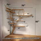 Tree Bookshelf Driftwood Branch Wall Mount