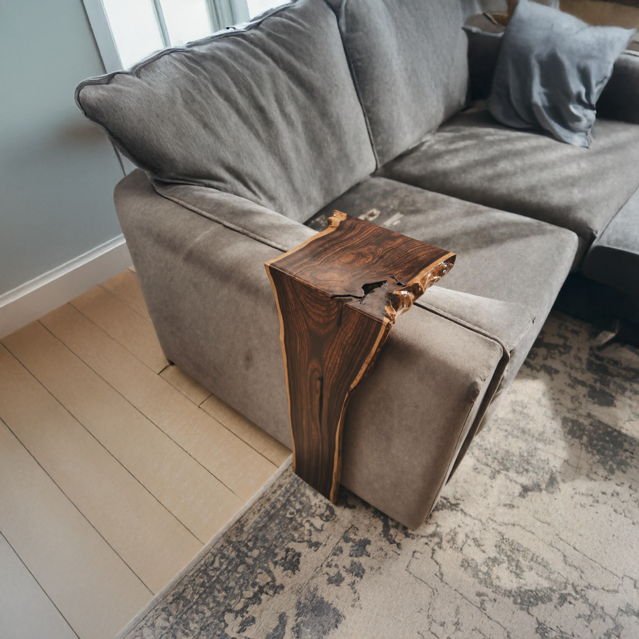 Rustic Farmhouse Sofa Armrest Table For Living Room Furniture ETHCH010
