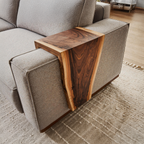 Rustic Handcrafted Armrest Table For Sofa Storage And Decor ETHCH015