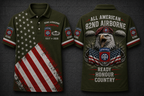 82nd Airborne Screaming Eagle Polo Shirt - All American Ready Honour Country