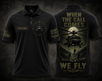 Personalized UH-60 Black Hawk When The Call Comes We Fly Polo Shirt