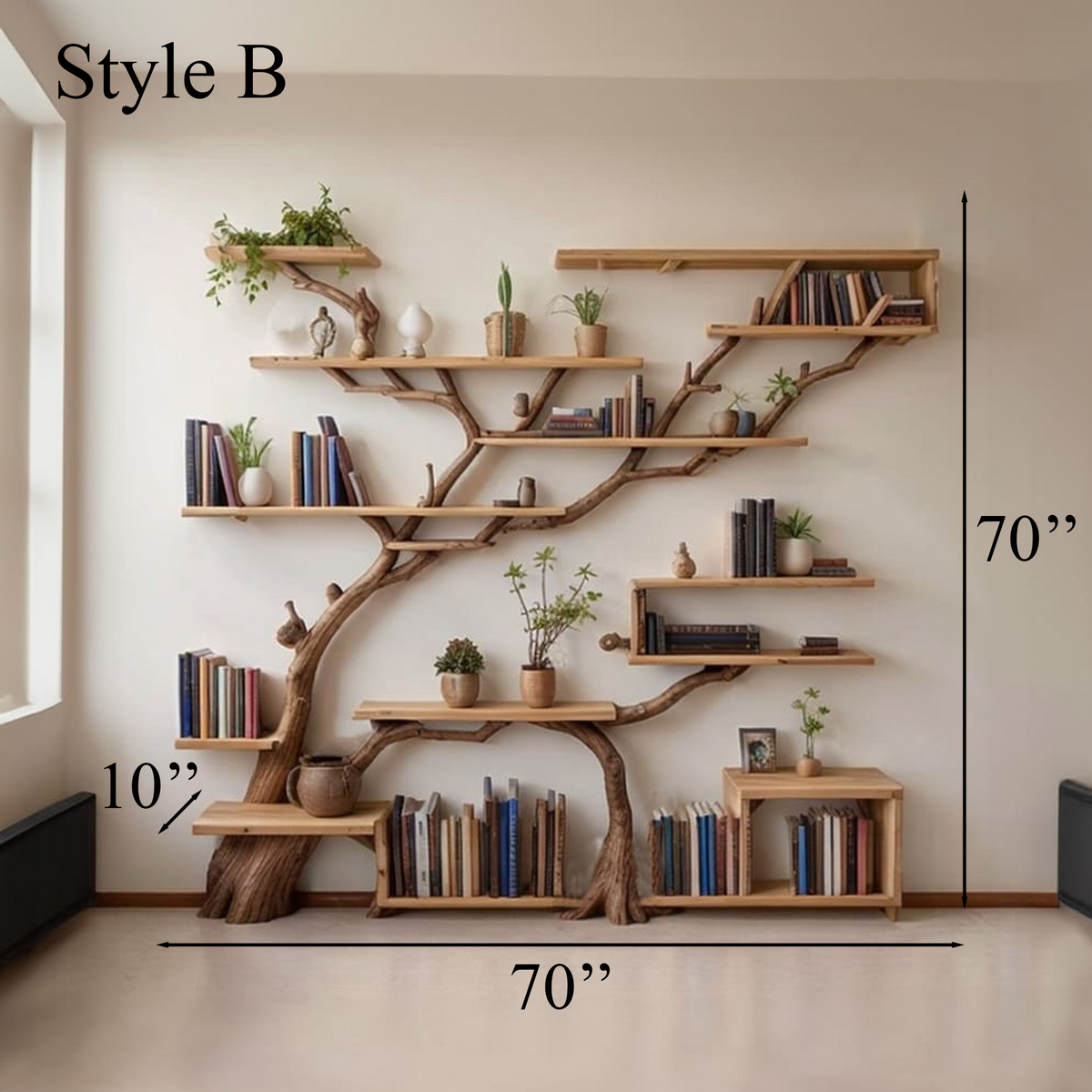 Tree Book Shelf Modern Bookshelf Driftwood Shelf