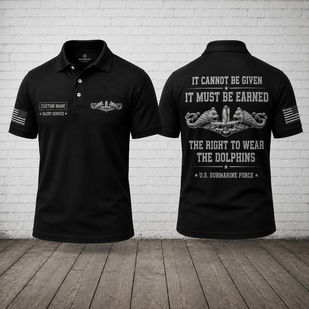Custom U.S. Submarine Force Polo Shirt - The Right To Wear The Dolphins