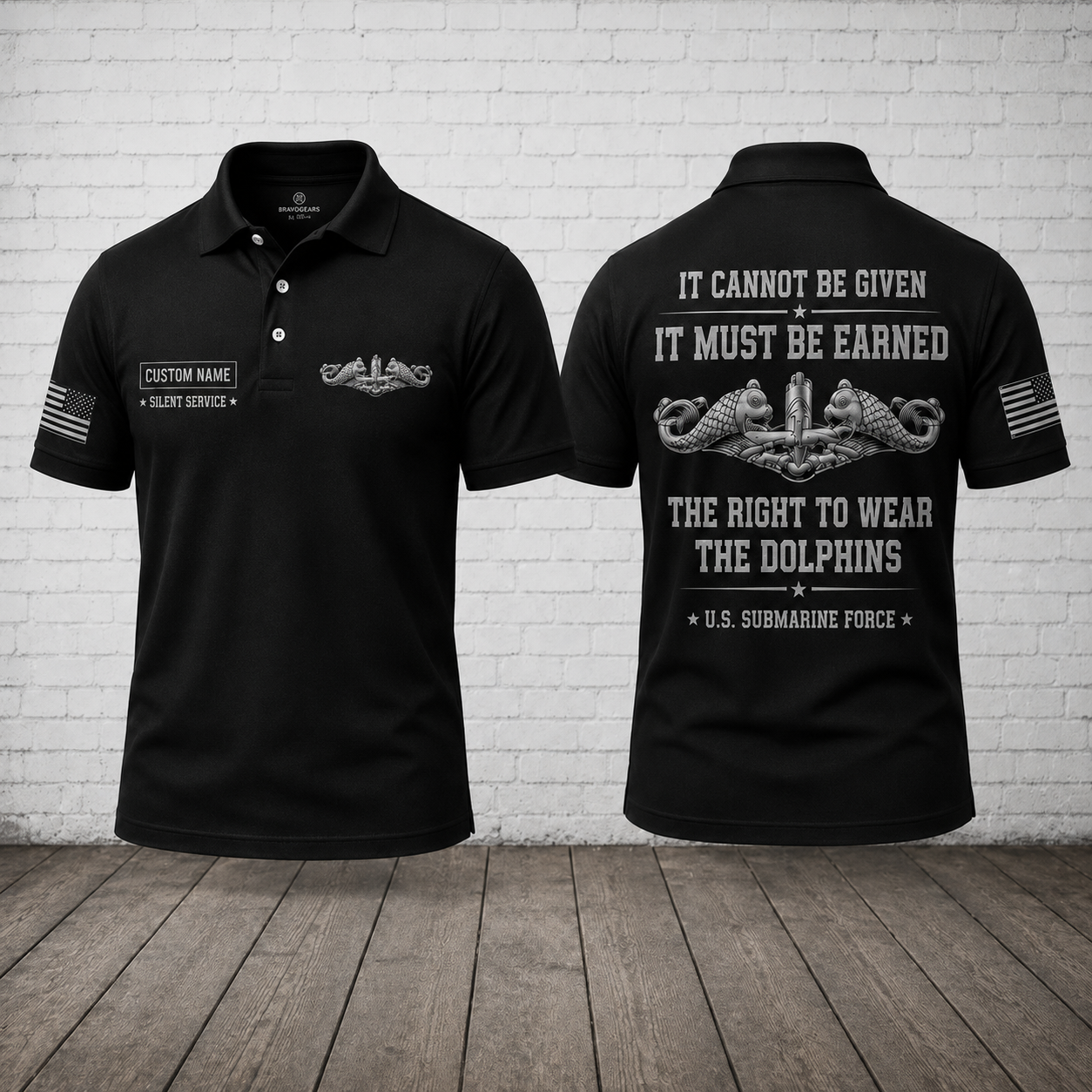 Custom U.S. Submarine Force Polo Shirt - The Right To Wear The Dolphins
