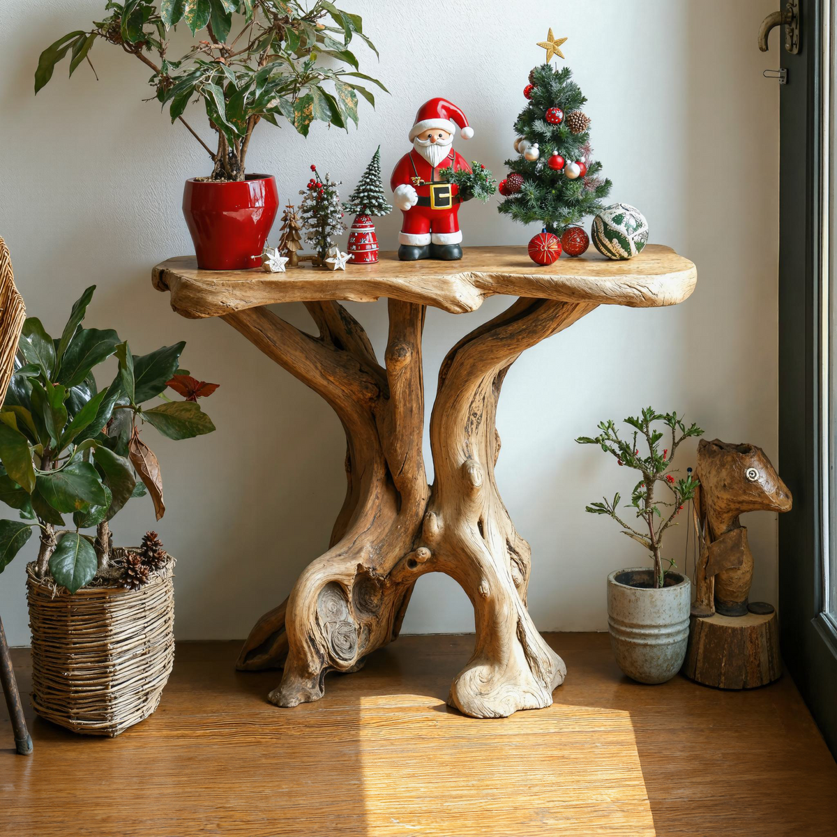 Farmhouse Live Edge End Table Christmas End Table ETHCH012