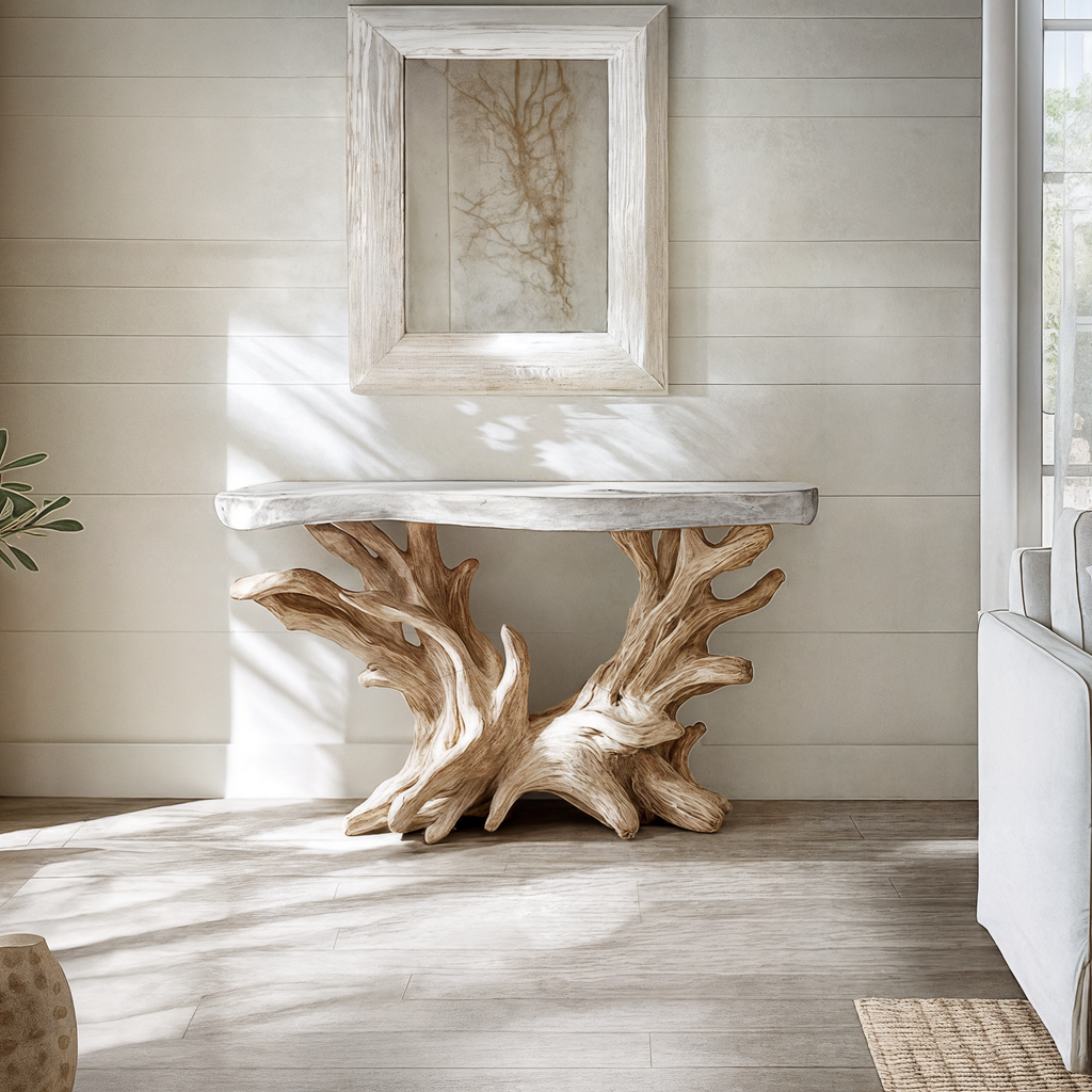 Coastal Rustic Organic Console Table Living Room And Bedroom CTHCH-023