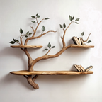 Wood Bookcase Branch Tree Shelf Decor Room