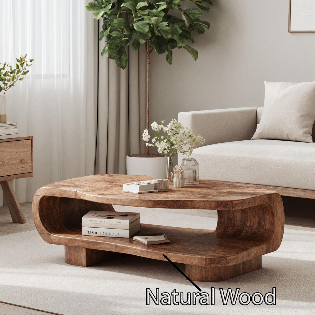 Farmhouse Wooden Coffee Table For Entryway Accent CTHCH024