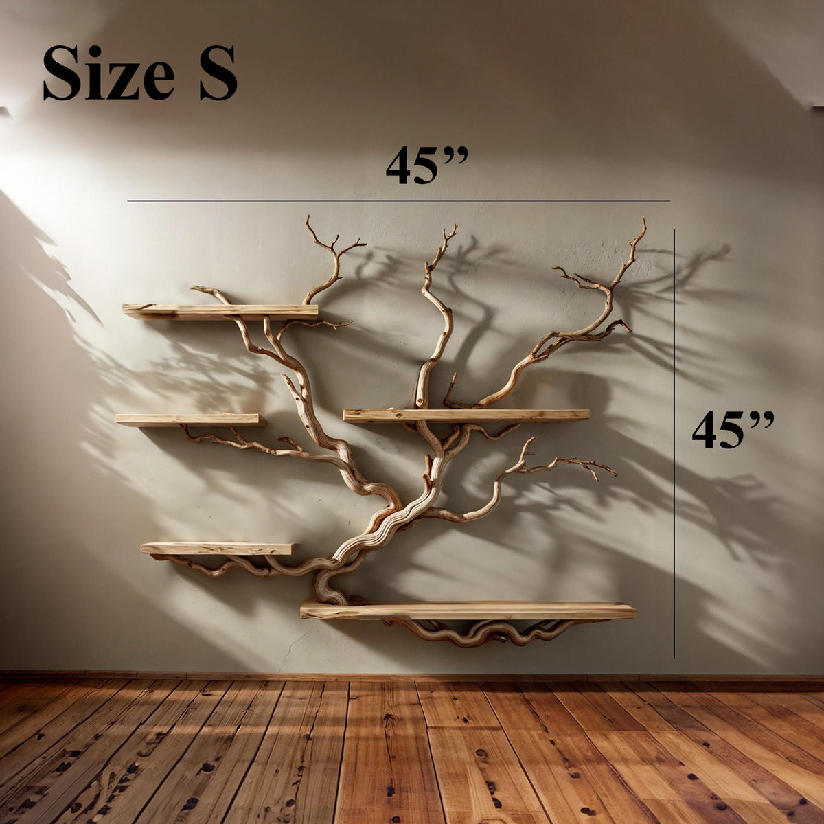 Tree Bookshelf Floating Shelves Driftwood Branch