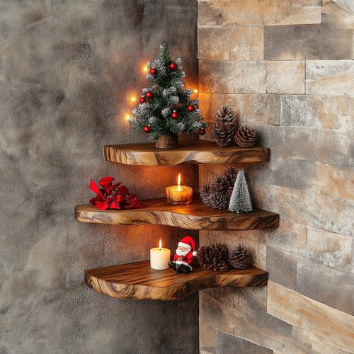 Christmas Floating Corner Wall Shelves Small Floating Shelf CFSHCH011
