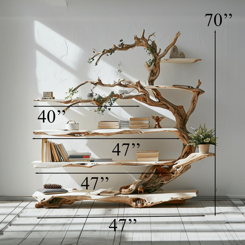 Farmhouse Tree Branch Live Edge Shelf Seasonal Themes