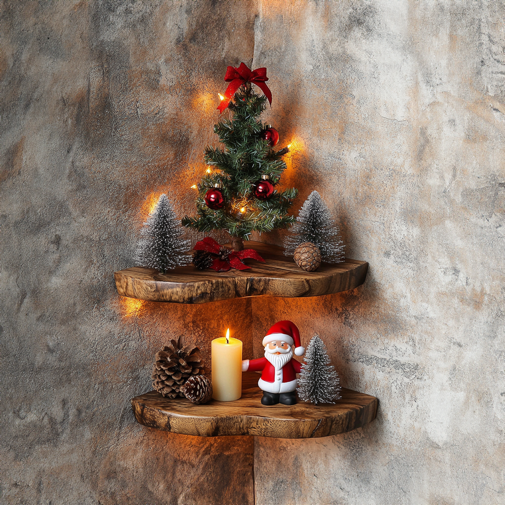 Christmas Floating Corner Wall Shelves Small Floating Shelf CFSHCH011