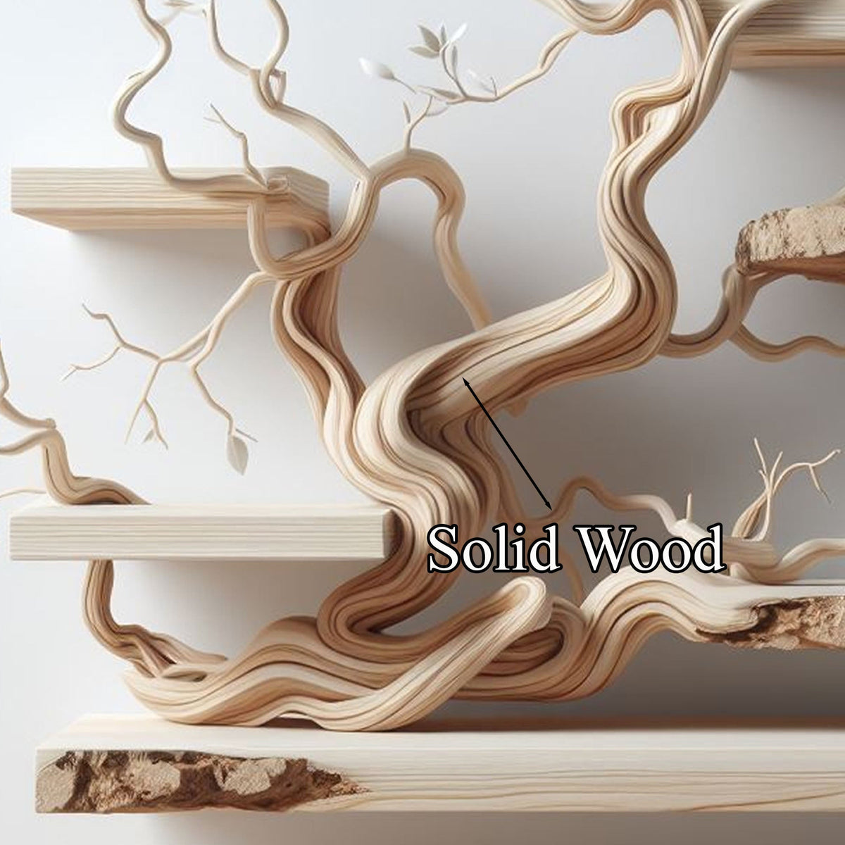 Tree Branch Shelf Live Edge Floating Driftwood Shelf