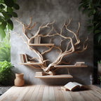 Rustic Tree Bookshelf Driftwood Wall Shelf Bookshelf Home Office Decor