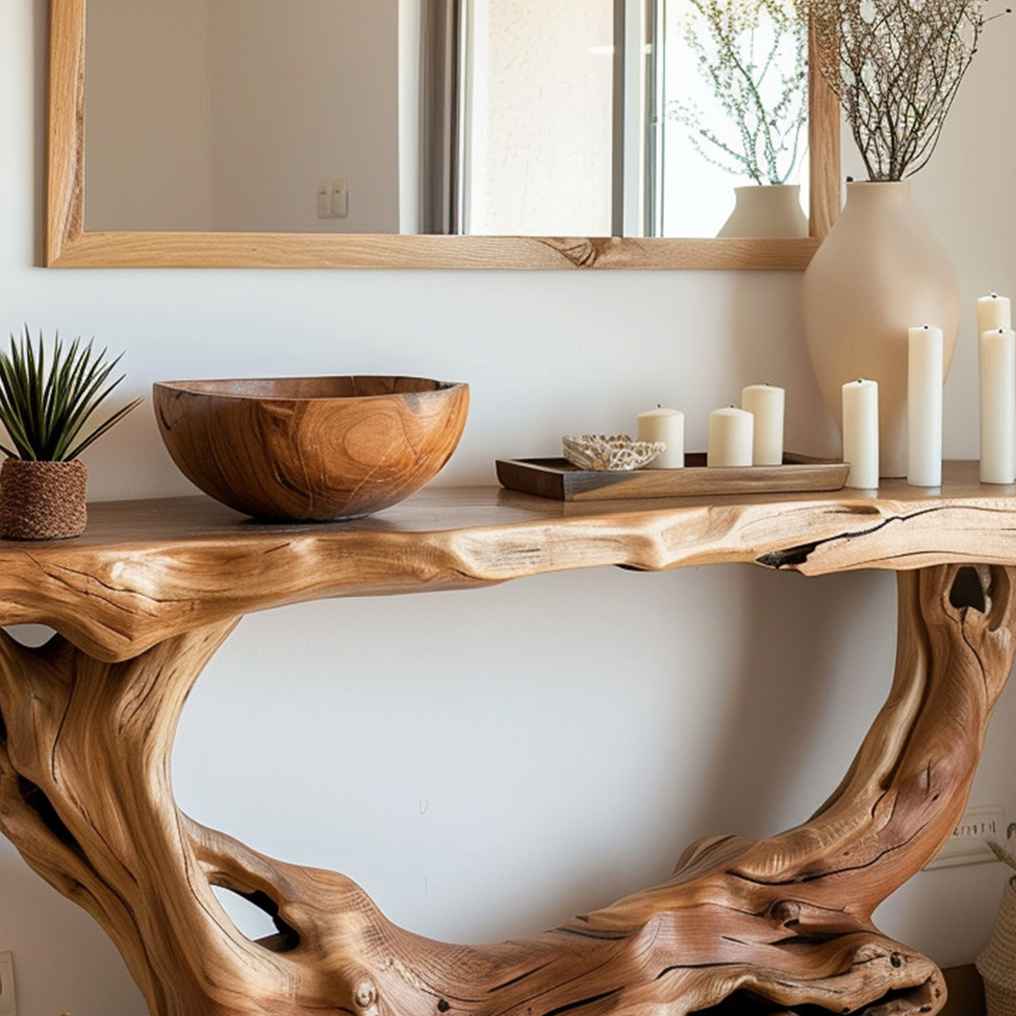 Narrow Console Table Solid Wood CTHCH-018
