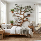 Black Tree Branch Bookshelf Wall Mount Mid Century