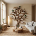 Tree Branch Bookshelf Decor Solid Wood Carving