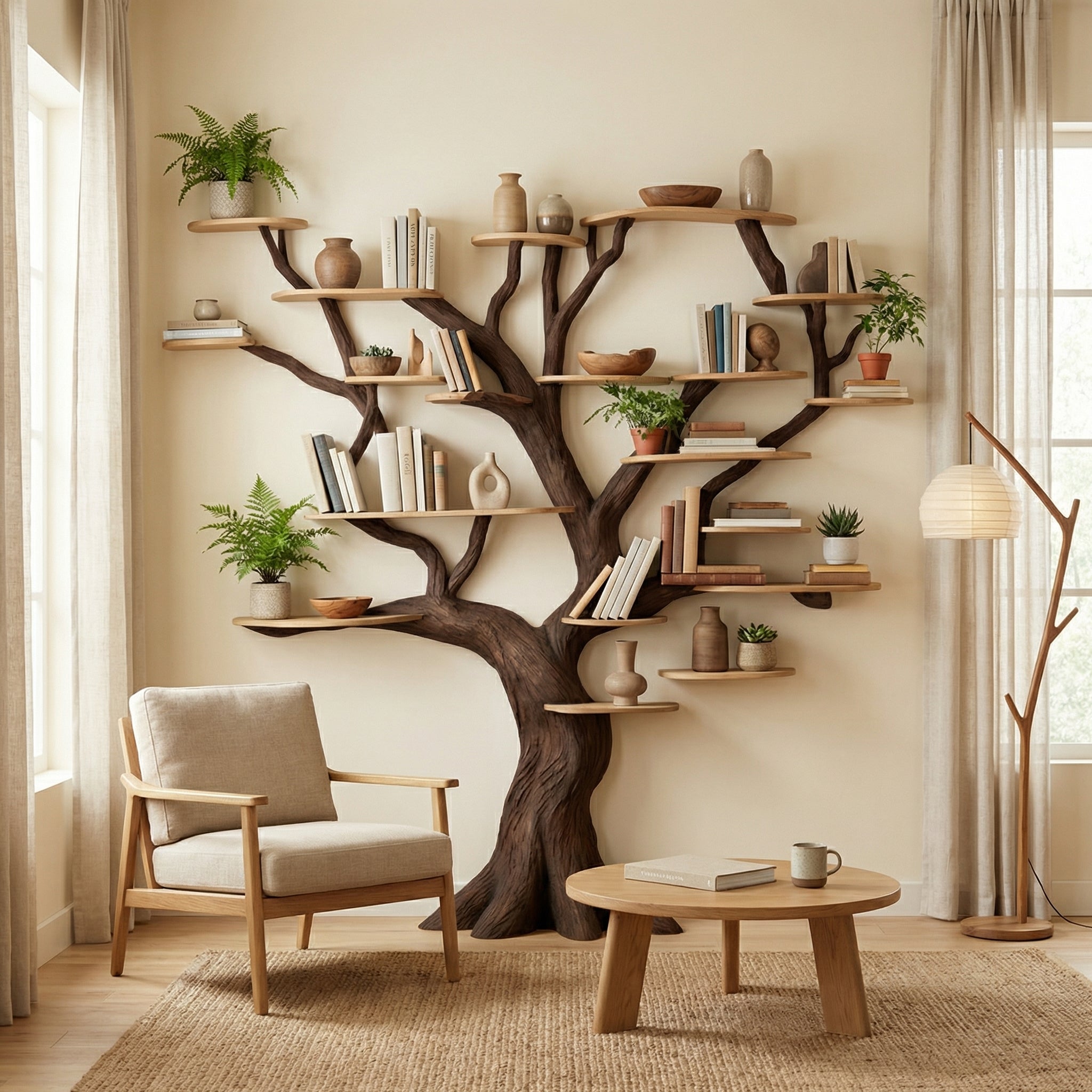 Tree Branch Floating Bookshelf Decor